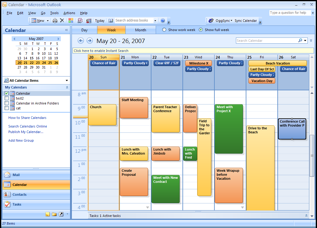 Microsoft Outlook 2010 Desktop Gadget